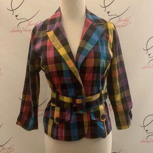 I.Q. Jeans. Size Small. Belted Shirt. Cotton Blend. Faux Pockets. B46